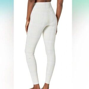 Alo Yoga High Waist Vapor Legacy Plaid Leggings Bone/White Sz Large